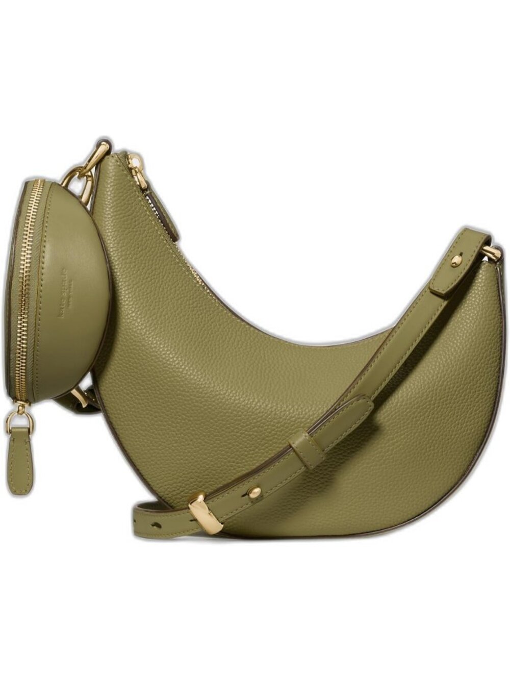 Women's Dried Thyme Leather Duo Crossbody Bag Adjustable Strap Shoulder Purse